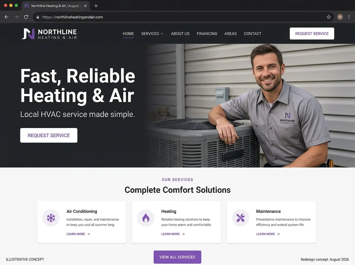 Northline Heating & Air — Website Redesign — After
